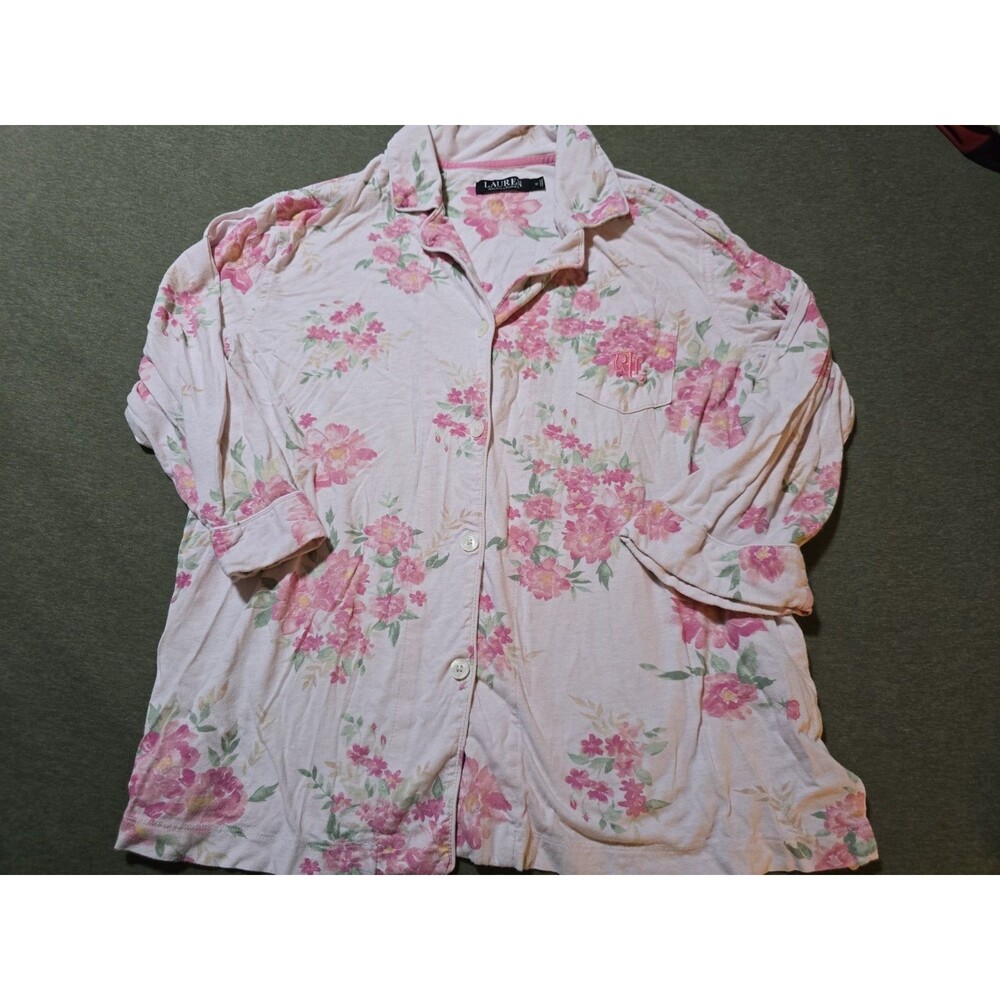 1x Lauren Ralph Lauren Jersey Pink Floral Pajama Set Women's - Picture 5 of 10